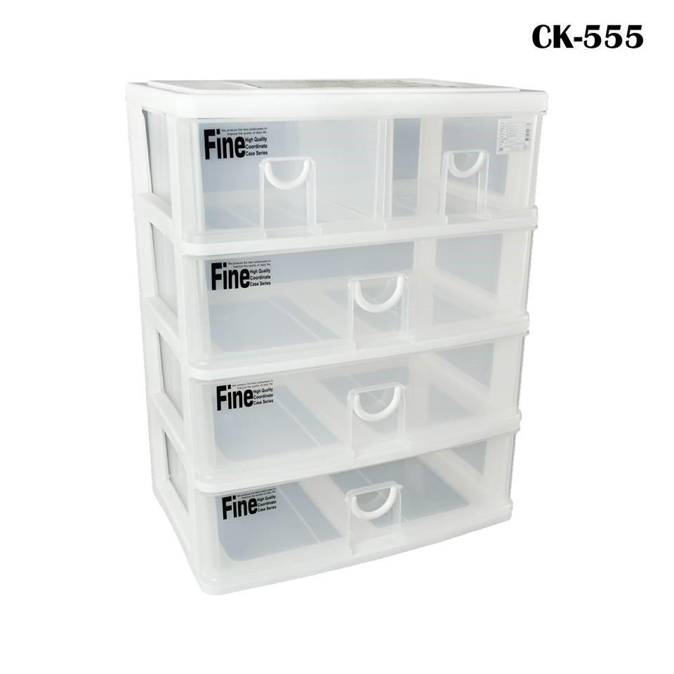 กล่องเก็บของ กล่องลิ้นชัก 4 ชั้น 5 ช่อง ขนาด 39x26.50x50 cm รุ่น CK-555