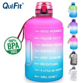 Quifit ขวดน้ํา พร้อมตัวล็อก ไร้ BPA ความจุมาก 3.78 ลิตร 128 ออนซ์ สําหรับเล่นกีฬา ยิม ฟิตเนส