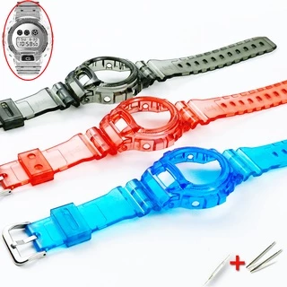 สายและเคส สําหรับ Casio G-SHOCK DW-6900 DW-6600 DW-6930 DW-3230 สายนาฬิกาซิลิโคนใส สําหรับ Gshock DW6900 DW660