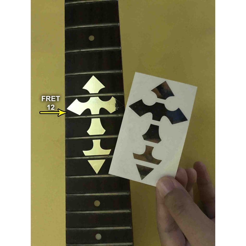 Fret 12 สติกเกอร์ Inlay Cross Guitar Cross Fretboard Acoustic Electric Acoustic Guitar Bass