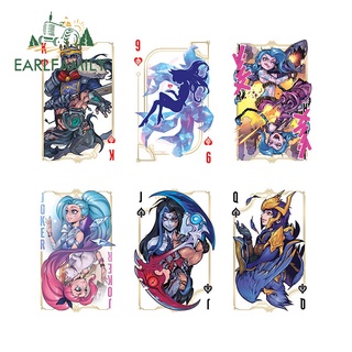 Earlfamily สติกเกอร์ฉลาก ลาย League of Legends Poker Seraphine Shieda Kayn Jinx Tryndamere น่ารัก ขนาด 13 ซม. สําหรับติดตกแต่งรถยนต์