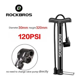 ROCKBROS 120/130PSI Alloy Bicycle Pumps Presta Schrader AV FV Mini MTB Road Bike Cycling Air Pump Tire Ball Inflator Pressure Gauge Pump Presta & Schrade Valve
