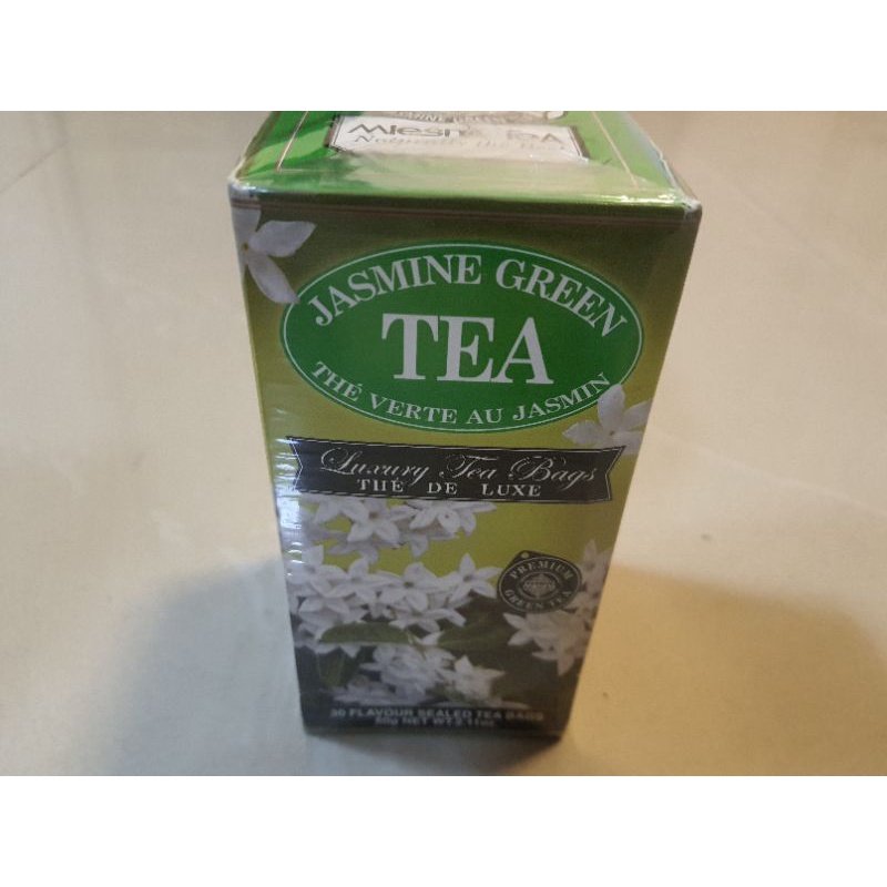 ชาเขียวกลิ่นมะลิ ยี่ห้อ Mlesna (Jasmine Green Tea) กล่องละ 30 ซอง