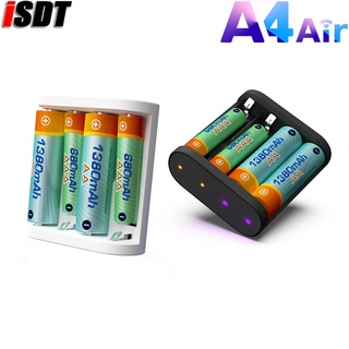 Isdt ที่ชาร์จแบตเตอรี่ A4 Air 10W 1.5A DC สําหรับแบตเตอรี่ AA AAA 10500 12500 NiMH NiCd Li-lon LiFePO4