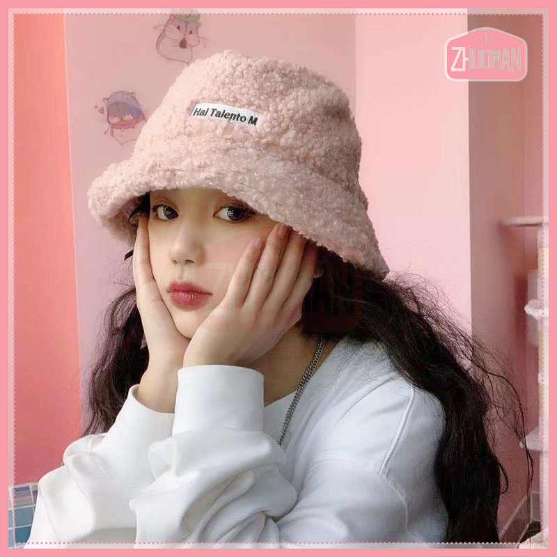 *พร้อมส่ง*หมวกบักเก็ต หมวกผ้าขนแกะ พิมพ์ลายตัวอักษร ดีไซต์หรู เก๋ๆมาก - รูปที่ 6