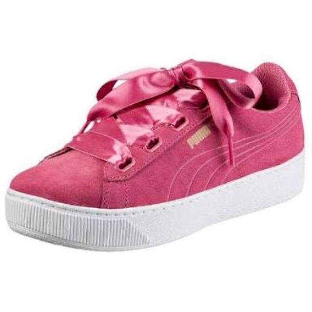 [Sale] ของแท้ จากญี่ปุ่น🇯🇵 รองเท้าผ้าใบ สีชมพู puma vikky platform ribbon 🎀