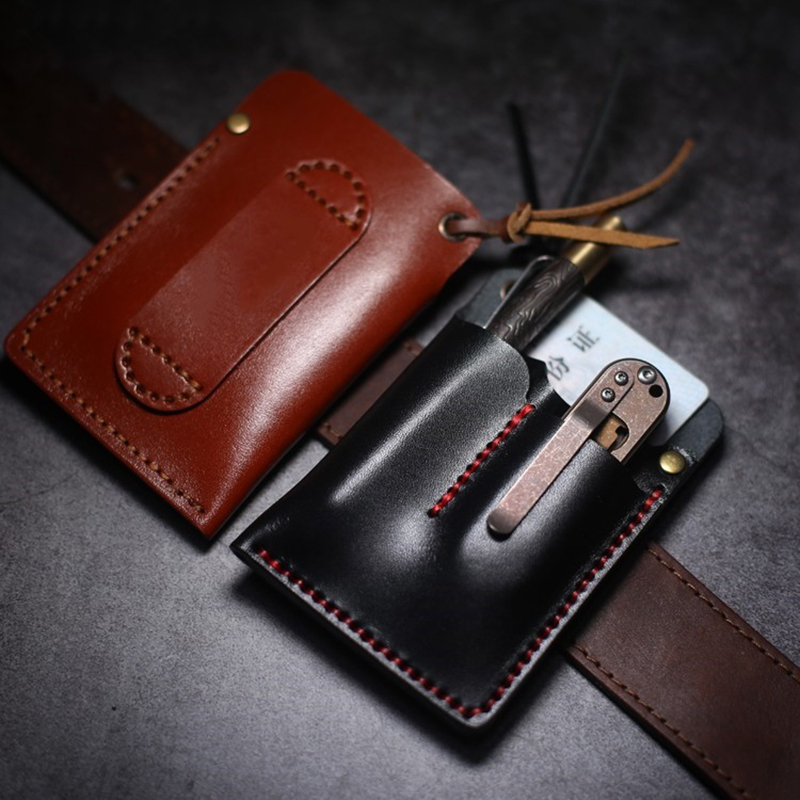 CNEDC Simple Holster Tool Set Knife Set Small Wallet ID Card Set Real