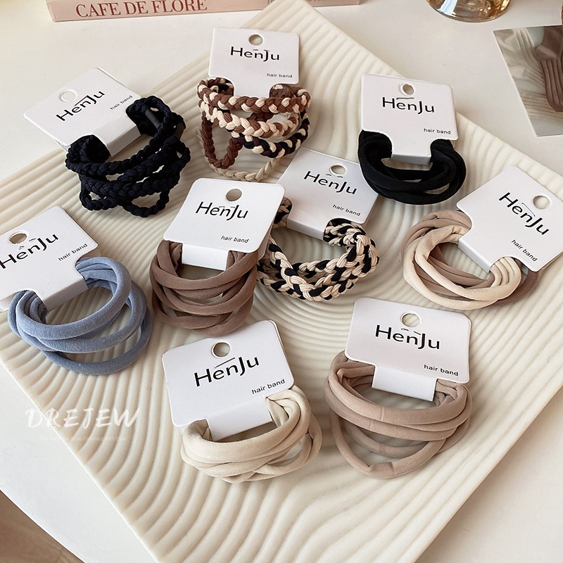 DREJEW ยางรัดผม ทรงเรขาคณิต เข้ากับทุกการแต่งกาย แฟชั่นเรียบง่าย สําหรับผู้หญิง