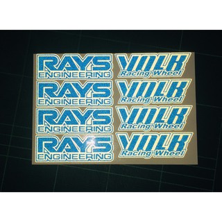 สติ๊กเกอร์  VOLK  RAYS สติ๊กเกอร์สะท้อนแสง 3M  1ชุด=4ล้อ ติดล้อแม็ค te37 (สีน้ำเงิน)