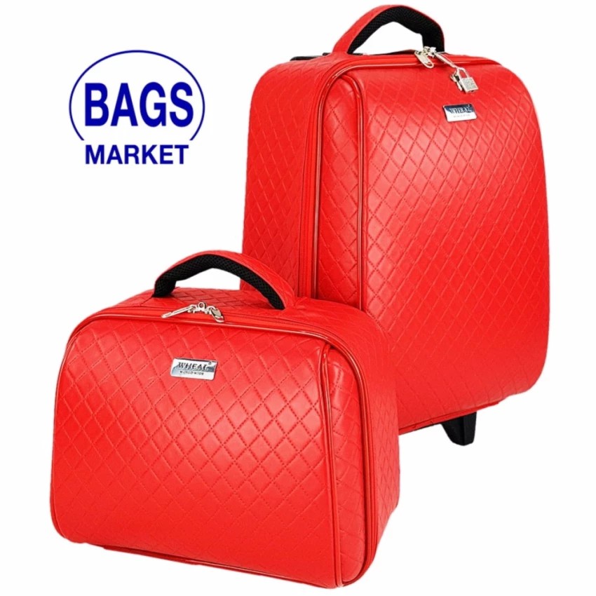 WHEAL กระเป๋าเดินทางเซ็ทคู่ 18/14 นิ้ว Chanel Classic Code F780718-9 (Red) ลิขสิทธิ์แบรนด์แท้ จากโรงงานผู้ผลิตโดยตรง