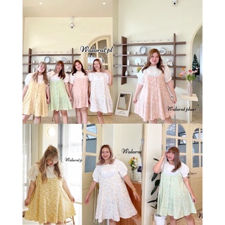 🌸เดรสเอี้ยมดอกไม้สาวอวบ-อ้วน 🌸น่ารักมากๆใส่ยกแก๊งได้เลยค้า