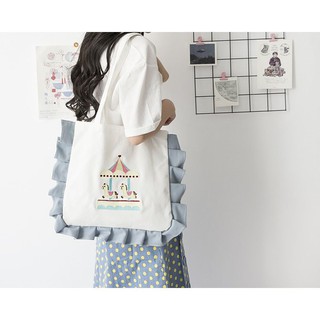 baglover🌻 [ส่งฟรีลทบ] Merry go round tote bag มี2สี