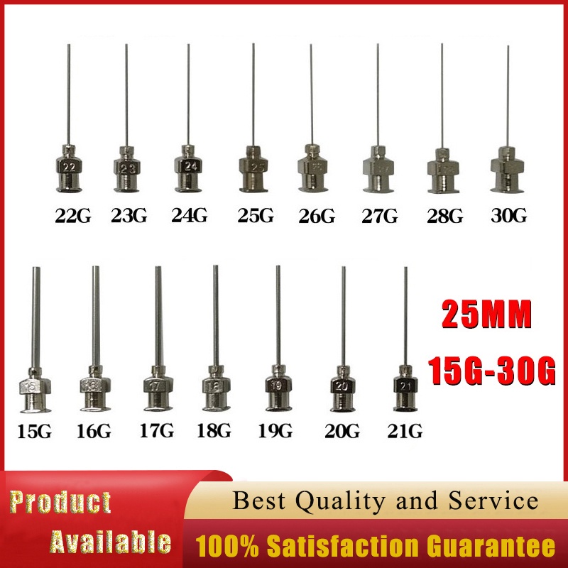 12pcs เข็มจ่ายของเหลวอุตสาหกรรมสแตนเลส 13mm ปลายสแตนเลส 8G–34G สําหรับหยอดกาว