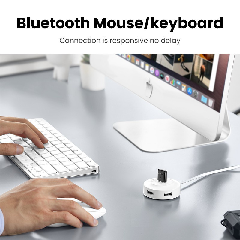 UGREEN รุ่น 80889 USB Bluetooth 5.0 รับ-ส่งสัญญาณ Bluetoothสําหรับหูฟัง, เม้า, คีบอร์ด ไร้สาย *รองรับเฉพาะ PC, Notebook