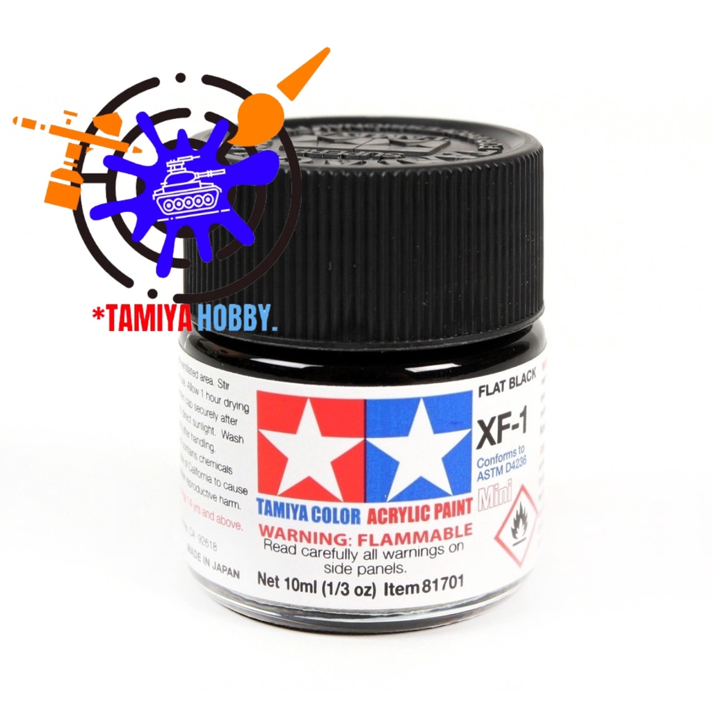 สีสูตรน้ำชนิดด้าน Tamiya Acrylic XF1 Flat Black 10ml