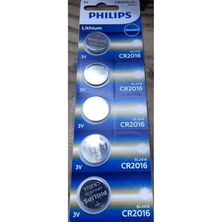 ถ่านกระดุม Philips CR2016 3V ของแท้ แพคนำเข้า