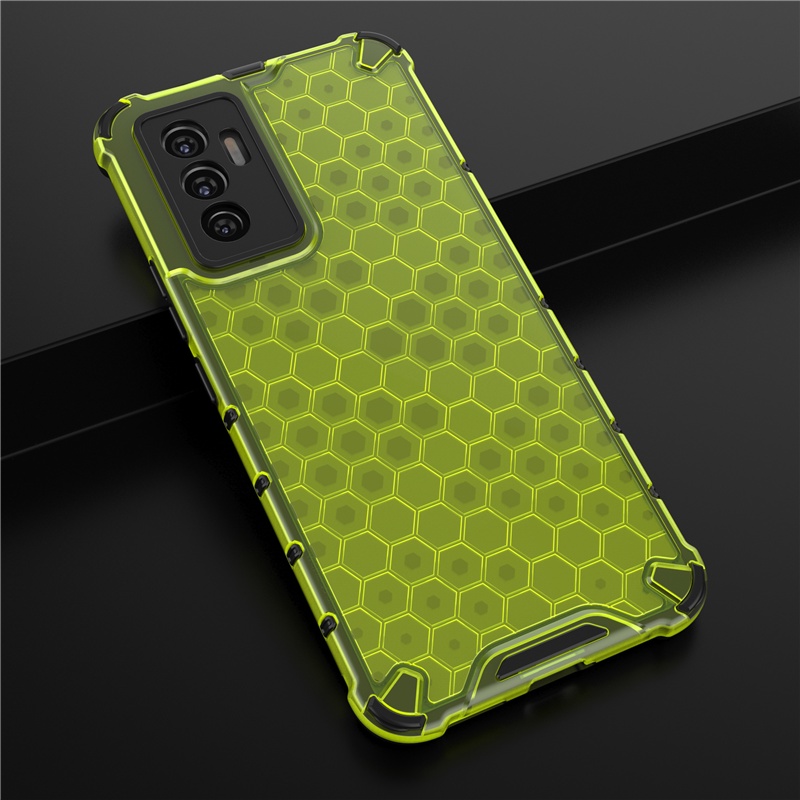 เคส Vivo V23e 5G ฮาร์ดเคสกันกระแทกเคสโทรศัพท์ Honeycomb Clear Shockproof Silicone Back Cover Vivo V2