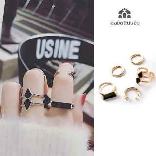 5Pcs/set Korean Rings Set for Women Fashion Vintage Index Finger Ring Charm Punk Jewelry Gift