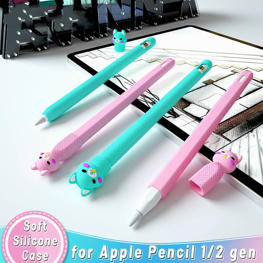 สําหรับ Apple Pencil 1/2 ปากกาสไตลัส สัมผัส ลายการ์ตูนน่ารัก กระเป๋าป้องกัน ฝาครอบ