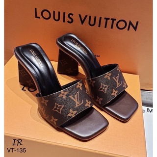 *แชตถามก่อนสั่ง#รองเท้าส้นสูงเปิดส้น lvv louis vuitton