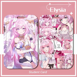 Elysia card holder Honkai Impact 3 ID holder student name tag bus card new game cartoon cute anime goblin protective case transparent anime culture quadratic element pink girl