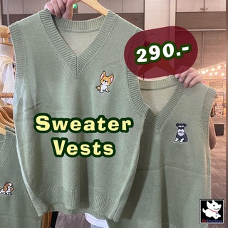 Sweater vests เสื้อกั๊กไหมพรมปักลายสุนัข