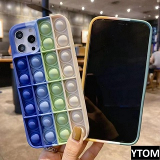 【COD &amp; READY STOCK】4 colors New Pop It Push Bubble Phone Case Stress Relief Fidget Toy for iPhone 12 Pro Mini 11 XS Max XR 7 8 Plus X SE2020 luxury shockproof full protection TPU soft silicone case cover