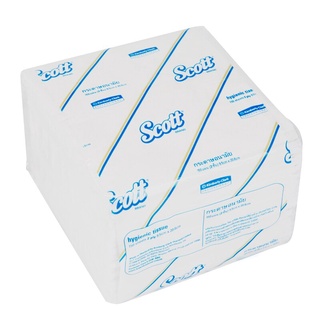 กระดาษชำระอนามัย แบบแผ่น หนา 2 ชั้น  SCOTT HBT 2 Ply 150’s x 100 Pack และ กล่องใส่ AQUARIUS HBT Dispenser Kimberly-Clark