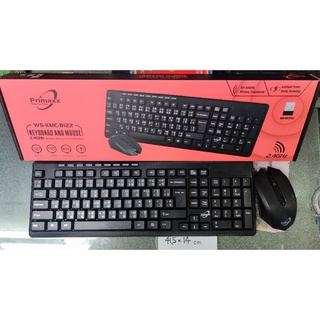 Primaxx ชุดคีบอร์ดเมาส์ไร้สาย Wireless keyboard mouse Combo set รุ่น WS-KMC-8122