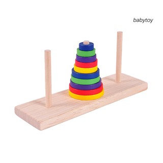 ของเล่นไม้ Tower Of Hanoi Ten Layer สําหรับเด็กและผู้ใหญ่