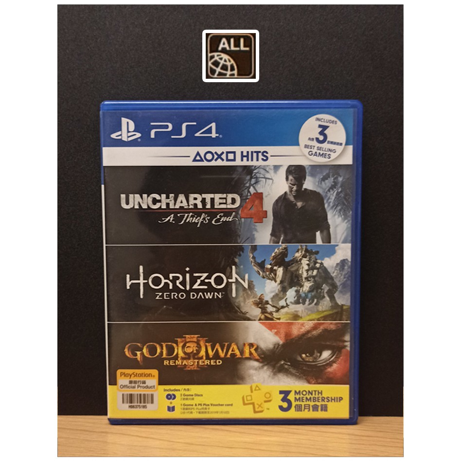 PS4 Games : Uncharted 4 + Horizon (มี 2แผ่น) มือ2 **ตำหนิเขี้ยวล็อคหัก**