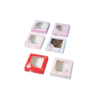 Boxjourney กล่องบราวนี่ ลาย Sugarbun ขนาด 15x15x4 ซม. (20 ใบ/แพค)