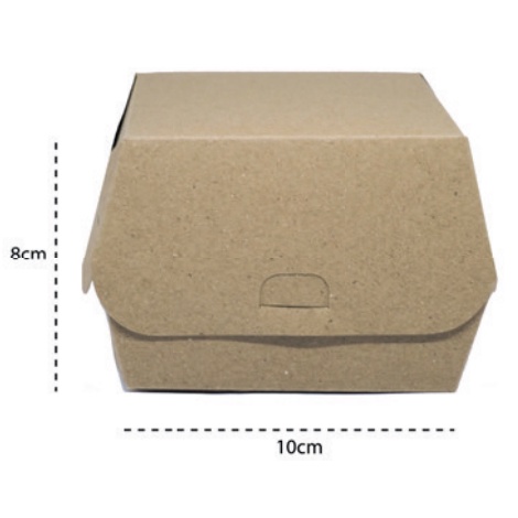 สีน้ําตาล KRAFT BURGER BOX 10x10x8/300 GSM