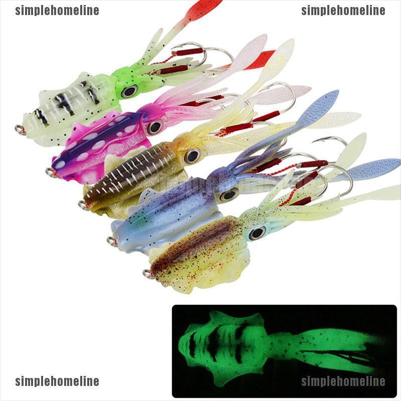 Fishing Soft Lure Luminous Squid Jig Fishing Lures Octopus Calamar Bait HOT SALE