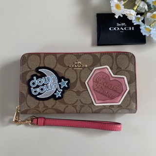 💁‍♀️พร้อมส่งค่ะ NEW COACH  กระเป๋าตังค์ ใบยาว ลายลิมิเต็ด มีสายคล้องมือถอดได้รุ่นใหม่ขนาด 7 1/2"