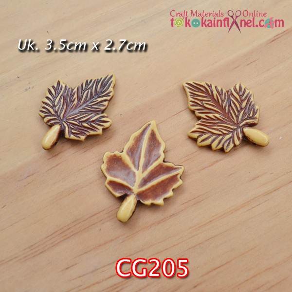 1 Bks เติม 6 Cg205 Charm ใบลายไม้ Uk 2,7 X 3.5 ซม.