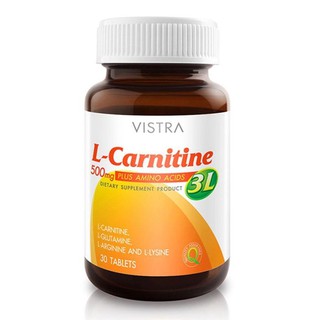 Vistra L-Carnitine Plus 3L 500mg 30/60 เม็ด วิสทร้า แอล-คาร์นิทีน พลัส