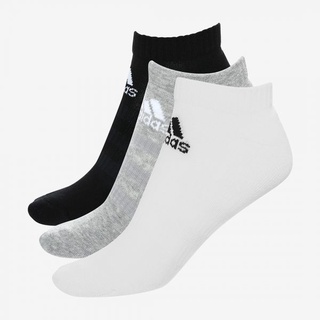 Adidas ถุงเท้า Cushioned Low-Cut Socks 3 Pairs | Medium Grey Heather/White/Black ( DZ9383 )