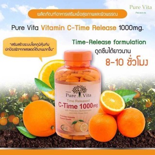 Pure Vita. วิตามินซี  C-Time 1000 mg 30 เม็ด