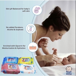 👶🏻Baby wipes ผ้าเปียกเช็ดทำความสะอาดผิว สูตรอ่อนโยน🪄พร้อมส่งจากไทย