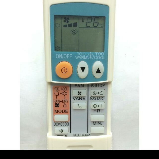 รีโมตแอร์ มิตซูบิชิ MITSUBISHI รุ่น KG 1 C (8 ปุ่มหน้าสีข้าง )
