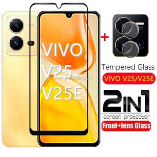 2in1 ฟิล์มกระจกนิรภัยกันรอยหน้าจอ กันระเบิด สําหรับ VIVO V25 5G V25E Y35 VIVOV25 V 25 E