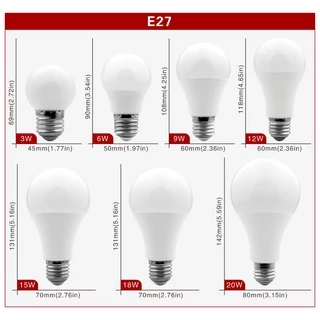 Got Liang หลอดไฟสปอตไลท์ LED E27 E14 20W 18W 15W 12W 9W 6W 3W AC 220V สีขาวอบอุ่น ประหยัดพลังงาน
