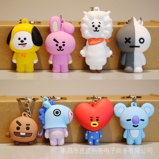 Bt21 จี้พวงกุญแจซิลิโคน รูปตุ๊กตา BTS BTS Tian Jungkook Kim Tae Hyung Merchandise สําหรับห้อยกระเป๋า