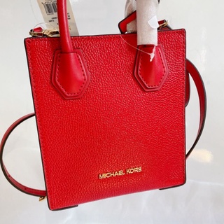 👜กระเป๋า Michael Kors Mercer xs shopper Crossbodyสี แดง