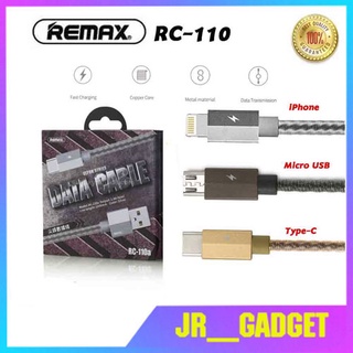 สายชาร์จ Remaxรุ่น RC-110ip/RC-110m/RC-110a DATA Cable ยาว1เมตร2.4A สามารถชาร์จ ของแท้ 100%