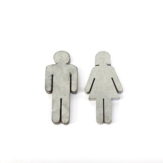 ป้ายแยกเพศหน้าห้องน้ำ ป้ายห้องน้ำ Galvanize Male &amp; Female สัญลักษณ์ ชาย หญิง สังกะสี Toilet Sign