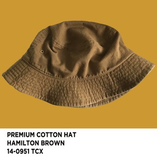 Bucket hat cotton 100% สีสวย เนื้อผ้าดี กันแดดได้ (น้ำตาล)