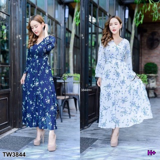 👗Pfashion [ส่งไว!!🚛] P3844 แมกซี่เดรส แขนยาว ลายดอก floral print long sleeve maxi dress