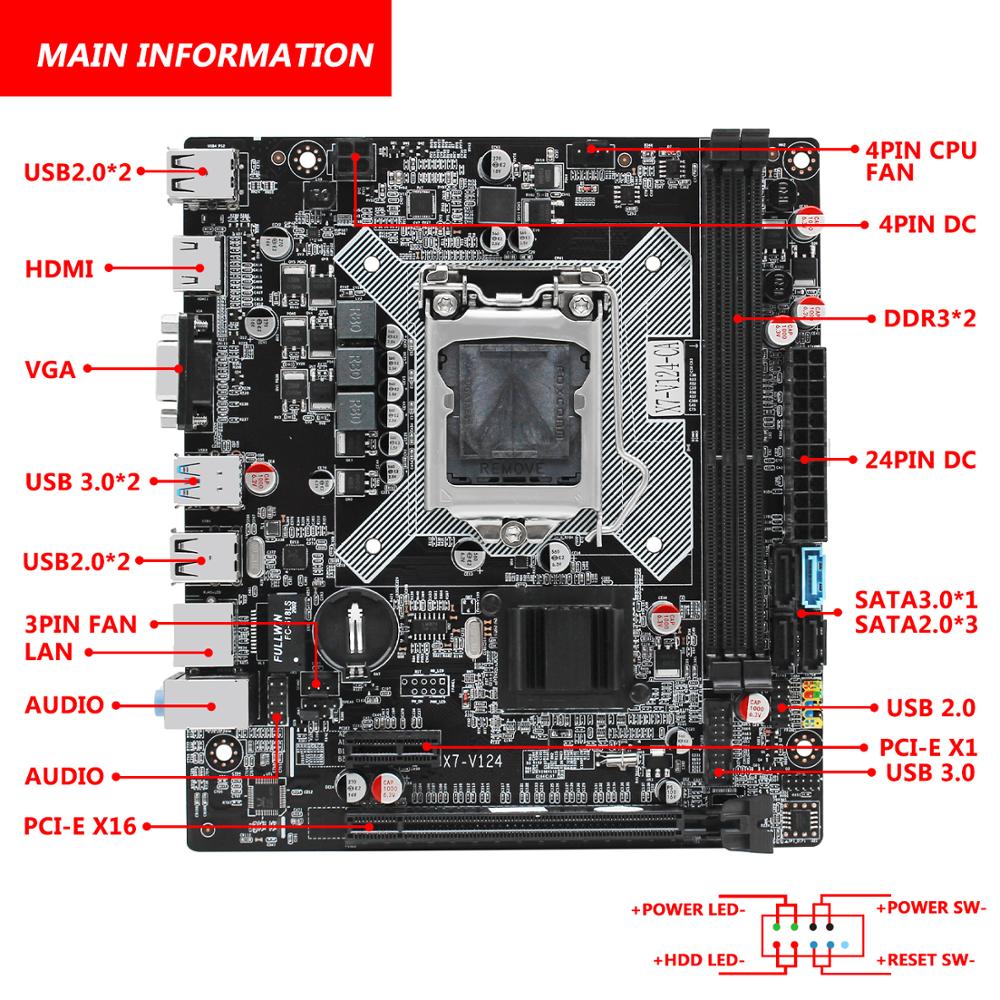 B75 2025 Intel B75 V124 B75 LGA 1155 Motherboard Support Intel